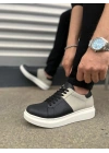 JY151 Boost Bağcıklı Cilt Süet Erkek Günlük Sneaker Ayakkabı CSBT - Siyah/Gri