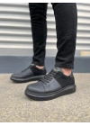 JY151 Boost Bağcıklı Cilt Süet Erkek Günlük Sneaker Ayakkabı CSST - Siyah