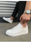 JY165 Elite Bağcıklı Cilt Erkek Günlük Sneaker Ayakkabı CBT - Beyaz