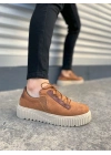 JY502 Bold Bağcıklı Süet Erkek Günlük Sneaker Ayakkabı SKT - Taba
