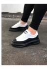 JY507 Alone Bağcıklı Cilt Erkek Günlük Sneaker Ayakkabı CST Beyaz/Siyah