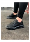JY507 Alone Bağcıklı Cilt Erkek Günlük Sneaker Ayakkabı CST Siyah