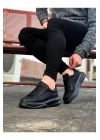 JY507 Alone Bağcıklı Cilt Erkek Günlük Sneaker Ayakkabı CST Siyah