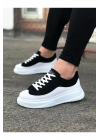 JY507 Alone Bağcıklı Süet Cilt Erkek Günlük Sneaker Ayakkabı SCBT Siyah/Beyaz