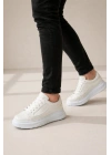 JY507 Dara Bağcıklı Cilt Erkek Günlük Sneaker Ayakkabı CBT Beyaz