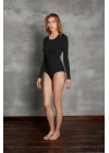 Kadın Uzun Kol %96 Viloft Termal Body Siyah 12453