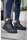Kb-0994 Kuback Siyah Cilt Siyah Yüksek Taban Erkek Bilek Erkek Bot