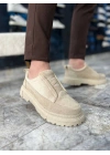 KB-703 Kuback Bej Süet Lastikli Günlük Erkek Ayakkabı