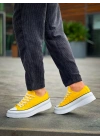 Kb-cx-3 Kuback Kısa Sarı Keten Beyaz Yüksek Taban Erkek Spor Ayakkabı