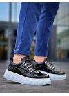 KB-X10 Kuback Siyah Rugan Beyaz Yüksek Taban Günlük Spor Ayakkabı