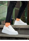 KB-X155 Kuback Beyaz Cilt Detaylı Beyaz Yüksek Taban Günlük Spor Ayakkabı