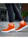 Kb-x204 Kuback Turuncu Keten Beyaz Yüksek Taban Günlük Erkek Erkek Spor Ayakkabı