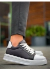 Kb-x46 Kuback Siyah Beyaz Yüksek Beyaz Taban Günlük Erkek Spor Ayakkabı