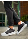 Kb-x46 Kuback Siyah Beyaz Yüksek Beyaz Taban Günlük Erkek Spor Ayakkabı
