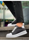 Kb-x46 Kuback Siyah Beyaz Yüksek Beyaz Taban Günlük Erkek Spor Ayakkabı