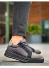 Kb-x46 Kuback Siyah Gri Yüksek Siyah Taban Günlük Erkek Spor Ayakkabı