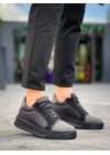 Kb-x46 Kuback Siyah Gri Yüksek Siyah Taban Günlük Erkek Spor Ayakkabı