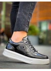 Kb-x8 Kuback Siyah Rugan Detaylı Beyaz Yüksek Taban Günlük Erkek Spor Ayakkabı