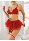 Kırmızı Tül etekli Fantezi Kostüm 2211