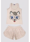 Kız Çocuk Baskılı Şortlu Takım 6526