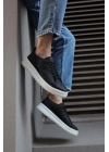 Knack Sneakers Ayakkabı 010 Siyah (beyaz Taban) Erkek Sneaker Ayakkabı