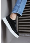 Knack Sneakers Ayakkabı 010 Siyah Süet (Beyaz Taban)