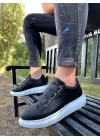 Knack Sneakers Ayakkabı 889 Siyah (Beyaz Taban)