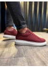 Knack Yüksek Taban 045 Bordo (beyaz Taban) Erkek Günlük Ayakkabı