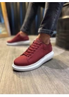 Knack Yüksek Taban 045 Bordo (beyaz Taban) Erkek Günlük Ayakkabı