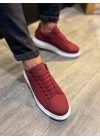 Knack Yüksek Taban 045 Bordo (beyaz Taban) Erkek Günlük Ayakkabı