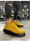 Knack Yüksek Taban Günlük Ayakkabı 045 Sarı (Siyah Taban)
