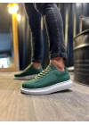 Knack Yüksek Taban Günlük Ayakkabı 045 Yeşil (Beyaz Taban)