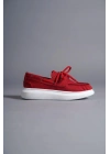 Knack Yüksek Taban Mevsimlik Keten Ayakkabı 009 Kırmızı