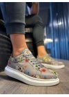 Knack Yüksek Taban Renkli Baskılı Günlük Ayakkabı 046 Gri
