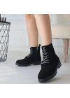 Kolly Siyah Süet Bağcıklı Kadın Bot