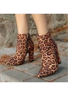Loora Leopar Saten Topuklu Kadın Bot