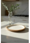 Mango Agacı Pasta Tabağı & Sunum Tabağı 20 Cm Krem