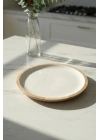 Mango Agacı Servis Tabağı & Sunum Tabağı 25 Cm Krem