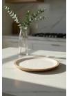 Mango Agacı Servis Tabağı & Sunum Tabağı 25 Cm Krem