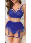 Mavi Bel Tüllü Kadın Seksi Fantezi Jartiyer Takım 2121
