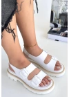 Milta Beyaz Cilt Kadın Sandalet