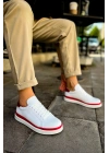 MN979 - Santoni GBT Spor Erkek Ayakkabı BEYAZ/KIRMIZI