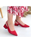 Morji Kırmızı Cilt Kadın Topuklu Ayakkabı