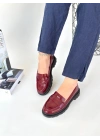 Narli Bordo Rugan Oxford Ayakkabı