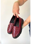 Narli Bordo Rugan Oxford Ayakkabı