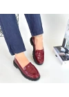 Narli Bordo Rugan Oxford Ayakkabı