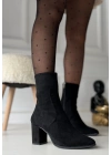 Noort Siyah Süet Topuklu Kadın Bot