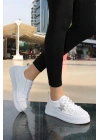 Piata Beyaz Cilt Bağcıklı Spor Ayakkabı
