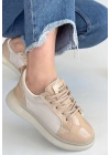 Piona Bej Rugan Bağcıklı Kadın Spor Ayakkabı