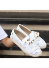 Riwan Beyaz Cilt Ayakkabı Kadın Babet